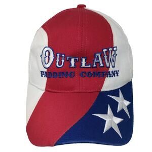 Kati Red Blue Stars Outlaw Padding Strapback Hat Baseball Cap OS Embroidered
